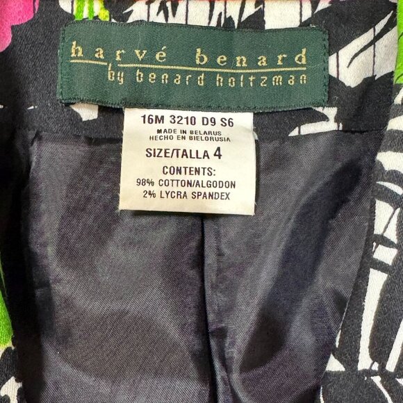 VTG Harve' Benard By Bernard Holtzman Women's Tropical Pin Stripe Floral Blazer - Picture 6 of 8
